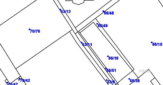Parcela st. 53/11 v KÚ Horní Datyně, Katastrální mapa