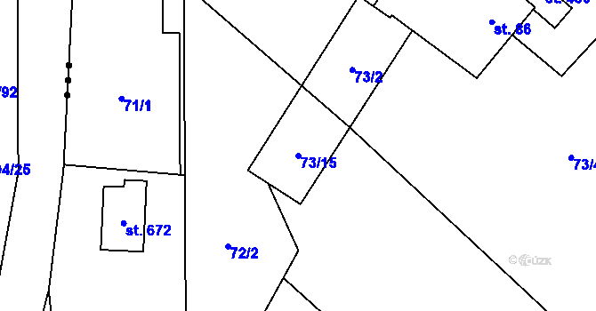 Parcela st. 73/15 v KÚ Horní Datyně, Katastrální mapa