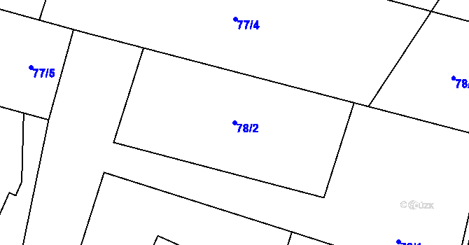 Parcela st. 78/2 v KÚ Horní Datyně, Katastrální mapa