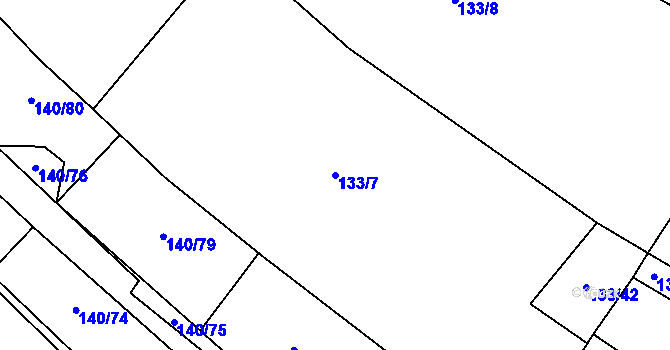 Parcela st. 133/7 v KÚ Horní Datyně, Katastrální mapa