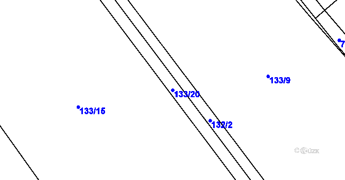 Parcela st. 133/20 v KÚ Horní Datyně, Katastrální mapa