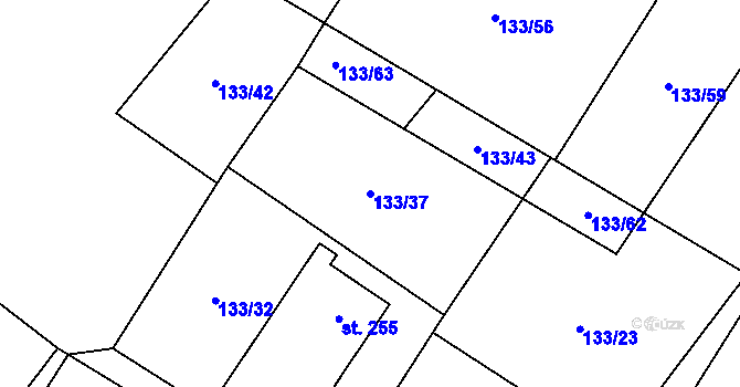 Parcela st. 133/37 v KÚ Horní Datyně, Katastrální mapa