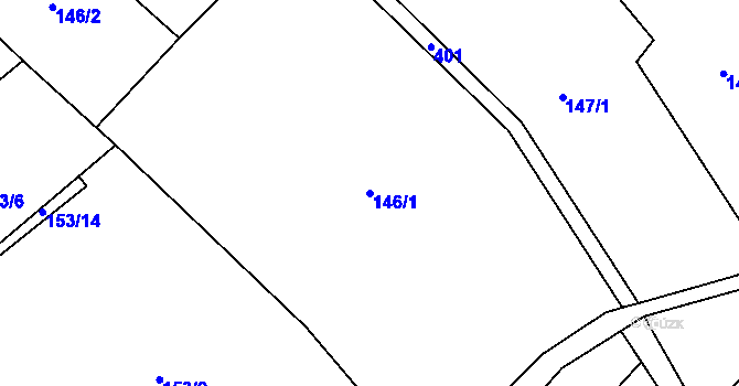 Parcela st. 146/1 v KÚ Horní Datyně, Katastrální mapa