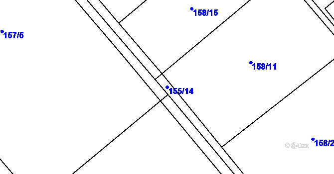 Parcela st. 155/14 v KÚ Horní Datyně, Katastrální mapa