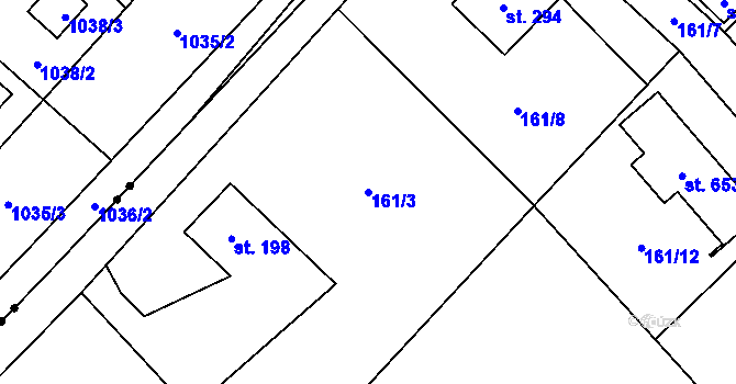 Parcela st. 161/3 v KÚ Horní Datyně, Katastrální mapa