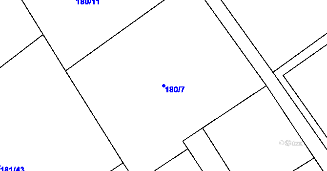 Parcela st. 180/7 v KÚ Horní Datyně, Katastrální mapa