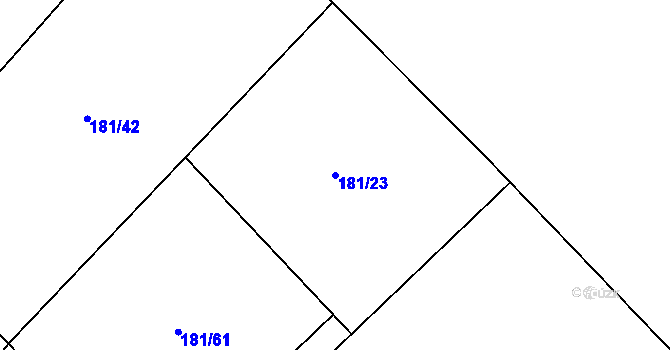 Parcela st. 181/23 v KÚ Horní Datyně, Katastrální mapa