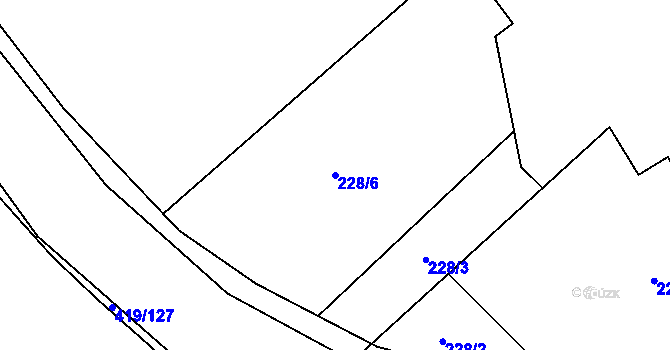 Parcela st. 228/6 v KÚ Horní Datyně, Katastrální mapa