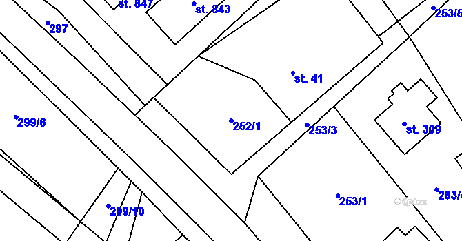Parcela st. 252/1 v KÚ Horní Datyně, Katastrální mapa