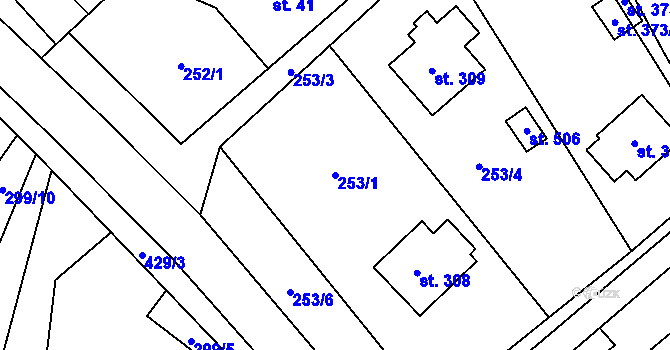 Parcela st. 253/1 v KÚ Horní Datyně, Katastrální mapa