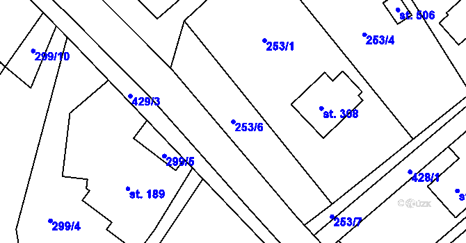 Parcela st. 253/6 v KÚ Horní Datyně, Katastrální mapa
