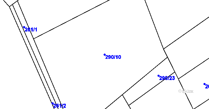 Parcela st. 290/10 v KÚ Horní Datyně, Katastrální mapa
