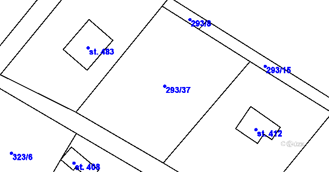 Parcela st. 293/37 v KÚ Horní Datyně, Katastrální mapa