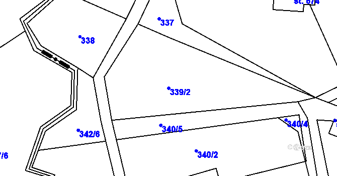 Parcela st. 339/2 v KÚ Horní Datyně, Katastrální mapa