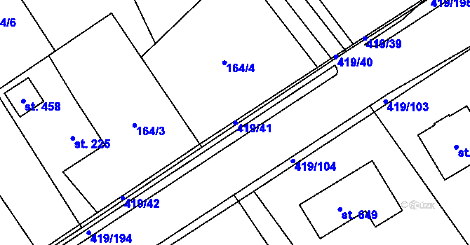 Parcela st. 419/41 v KÚ Horní Datyně, Katastrální mapa