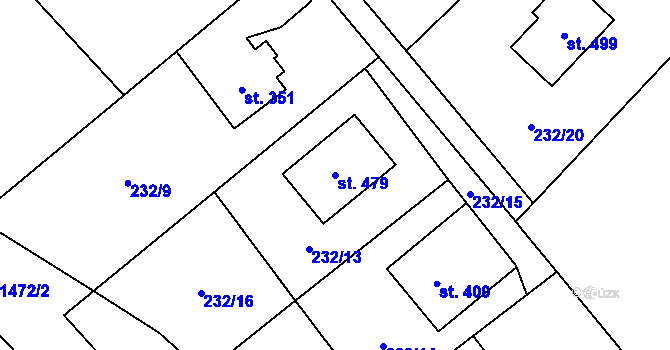 Parcela st. 479 v KÚ Horní Datyně, Katastrální mapa