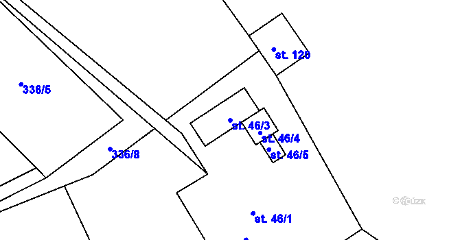 Parcela st. 46/3 v KÚ Horní Datyně, Katastrální mapa