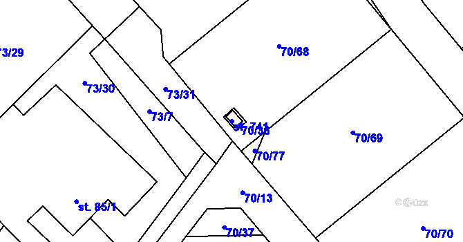 Parcela st. 741 v KÚ Horní Datyně, Katastrální mapa