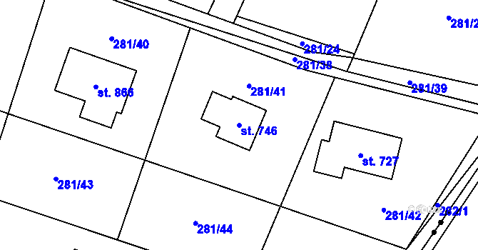 Parcela st. 746 v KÚ Horní Datyně, Katastrální mapa