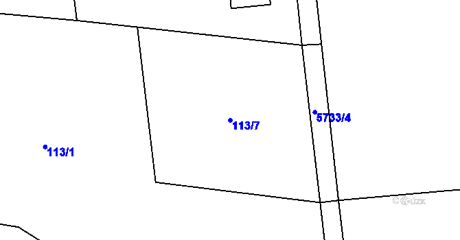 Parcela st. 113/7 v KÚ Horní Datyně, Katastrální mapa