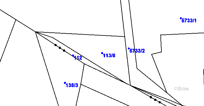 Parcela st. 113/8 v KÚ Horní Datyně, Katastrální mapa