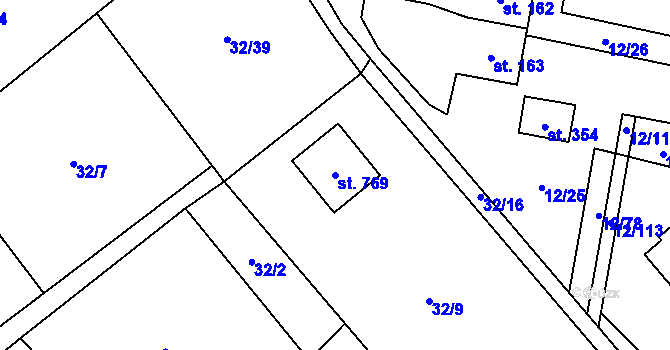 Parcela st. 769 v KÚ Horní Datyně, Katastrální mapa