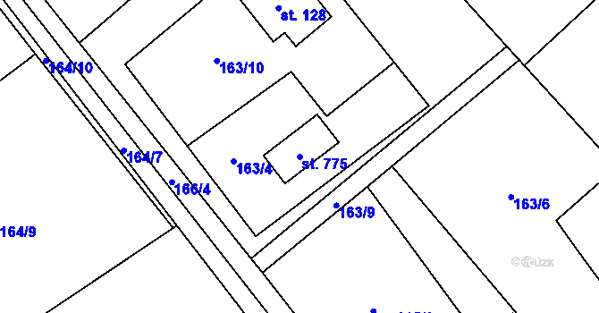 Parcela st. 775 v KÚ Horní Datyně, Katastrální mapa