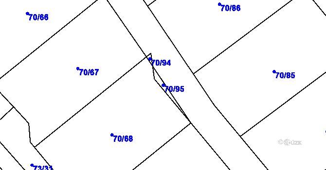 Parcela st. 70/95 v KÚ Horní Datyně, Katastrální mapa