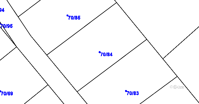 Parcela st. 70/84 v KÚ Horní Datyně, Katastrální mapa