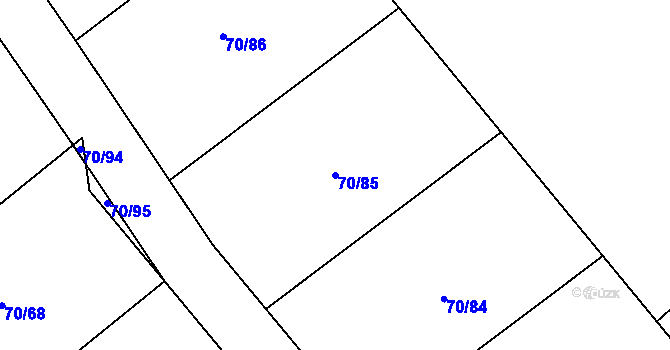 Parcela st. 70/85 v KÚ Horní Datyně, Katastrální mapa