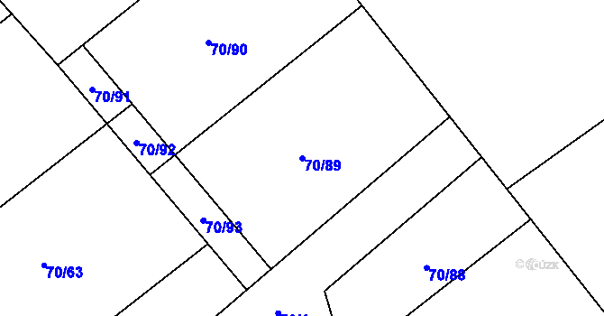 Parcela st. 70/89 v KÚ Horní Datyně, Katastrální mapa