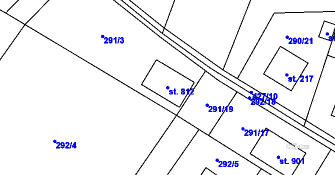 Parcela st. 812 v KÚ Horní Datyně, Katastrální mapa