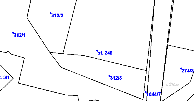 Parcela st. 248 v KÚ Horní Domaslavice, Katastrální mapa