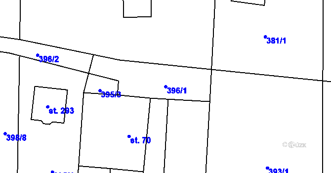 Parcela st. 396/1 v KÚ Horní Domaslavice, Katastrální mapa