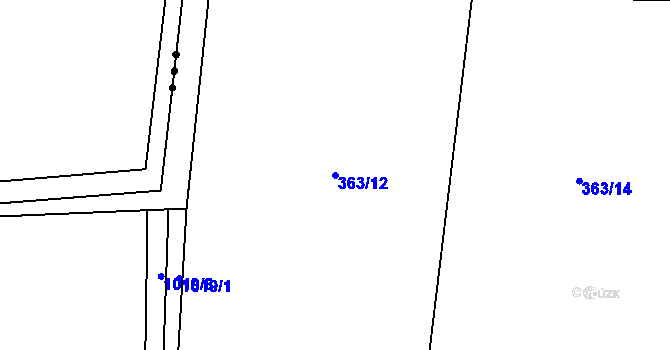 Parcela st. 363/12 v KÚ Horní Domaslavice, Katastrální mapa