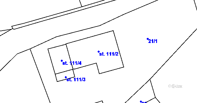 Parcela st. 111/2 v KÚ Horní Dubenky, Katastrální mapa