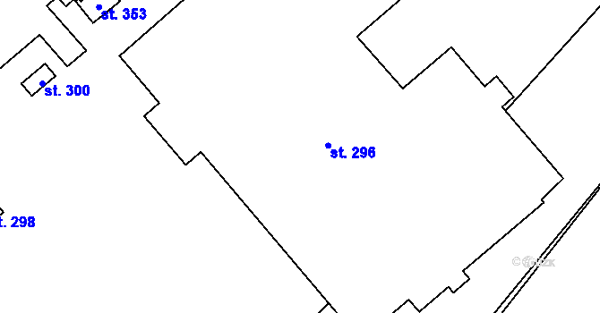 Parcela st. 296 v KÚ Horní Dubenky, Katastrální mapa