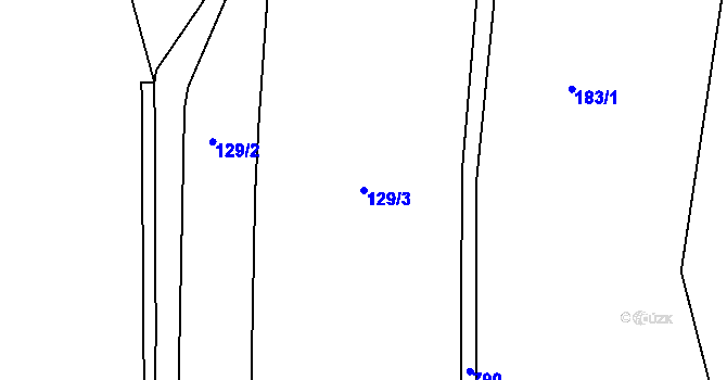 Parcela st. 129/3 v KÚ Horní Dubenky, Katastrální mapa