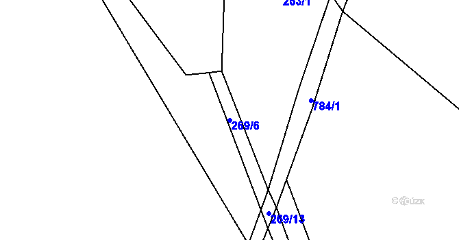 Parcela st. 269/6 v KÚ Horní Dubenky, Katastrální mapa