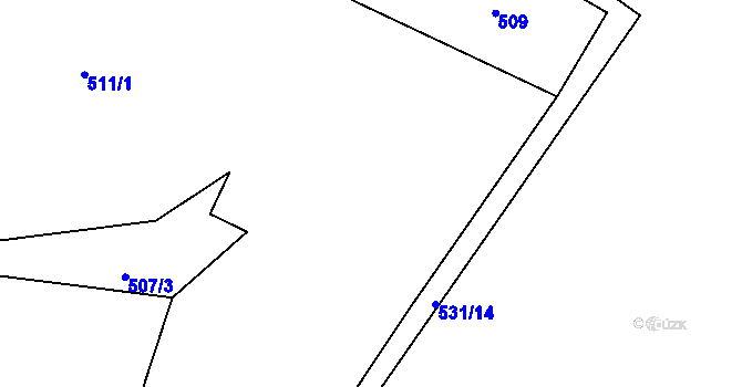 Parcela st. 531/13 v KÚ Horní Dubenky, Katastrální mapa