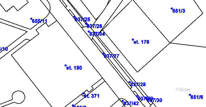 Parcela st. 837/27 v KÚ Horní Dubenky, Katastrální mapa