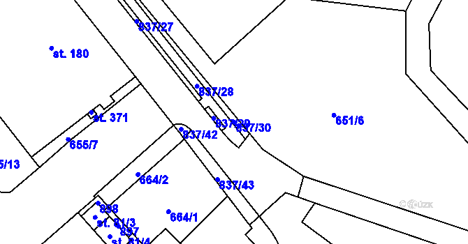 Parcela st. 837/30 v KÚ Horní Dubenky, Katastrální mapa