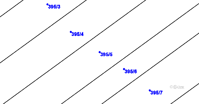 Parcela st. 395/5 v KÚ Horní Dubňany, Katastrální mapa