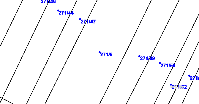 Parcela st. 271/6 v KÚ Domčice, Katastrální mapa