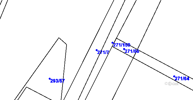 Parcela st. 271/7 v KÚ Domčice, Katastrální mapa