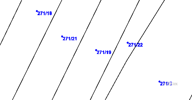 Parcela st. 271/19 v KÚ Domčice, Katastrální mapa