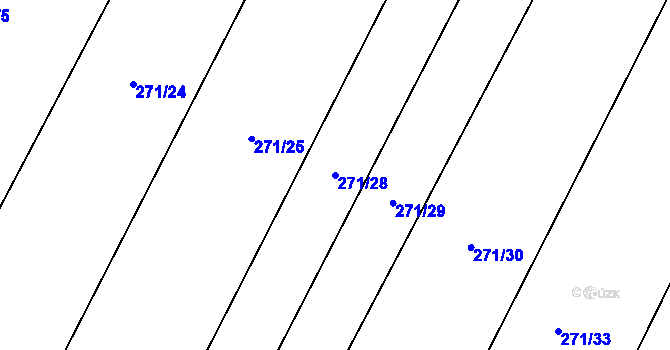 Parcela st. 271/28 v KÚ Domčice, Katastrální mapa