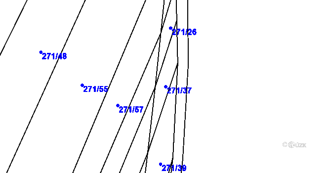 Parcela st. 271/37 v KÚ Domčice, Katastrální mapa