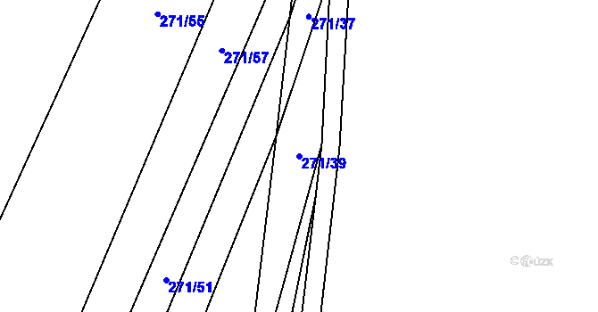 Parcela st. 271/39 v KÚ Domčice, Katastrální mapa