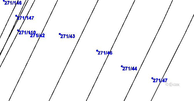 Parcela st. 271/46 v KÚ Domčice, Katastrální mapa